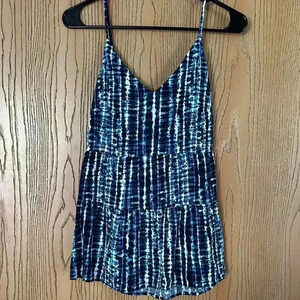 Blue and white tie dye tank top